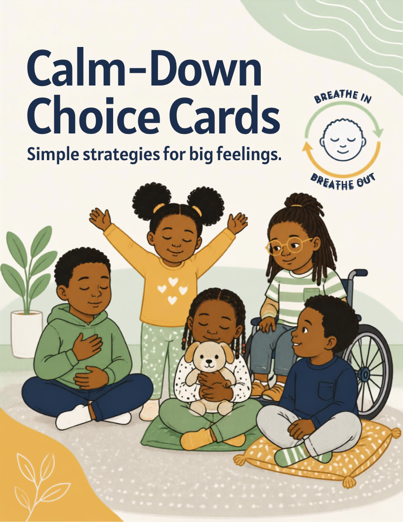Calm-Down Choice Card Deck cover – printable social-emotional learning cards for kids