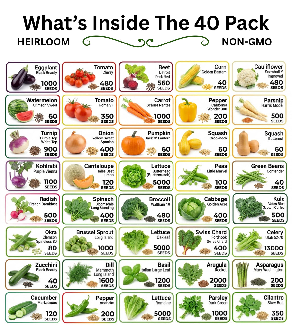 Heirloom Vegetable & Herb Seed Vault – 20 to 50 Varieties