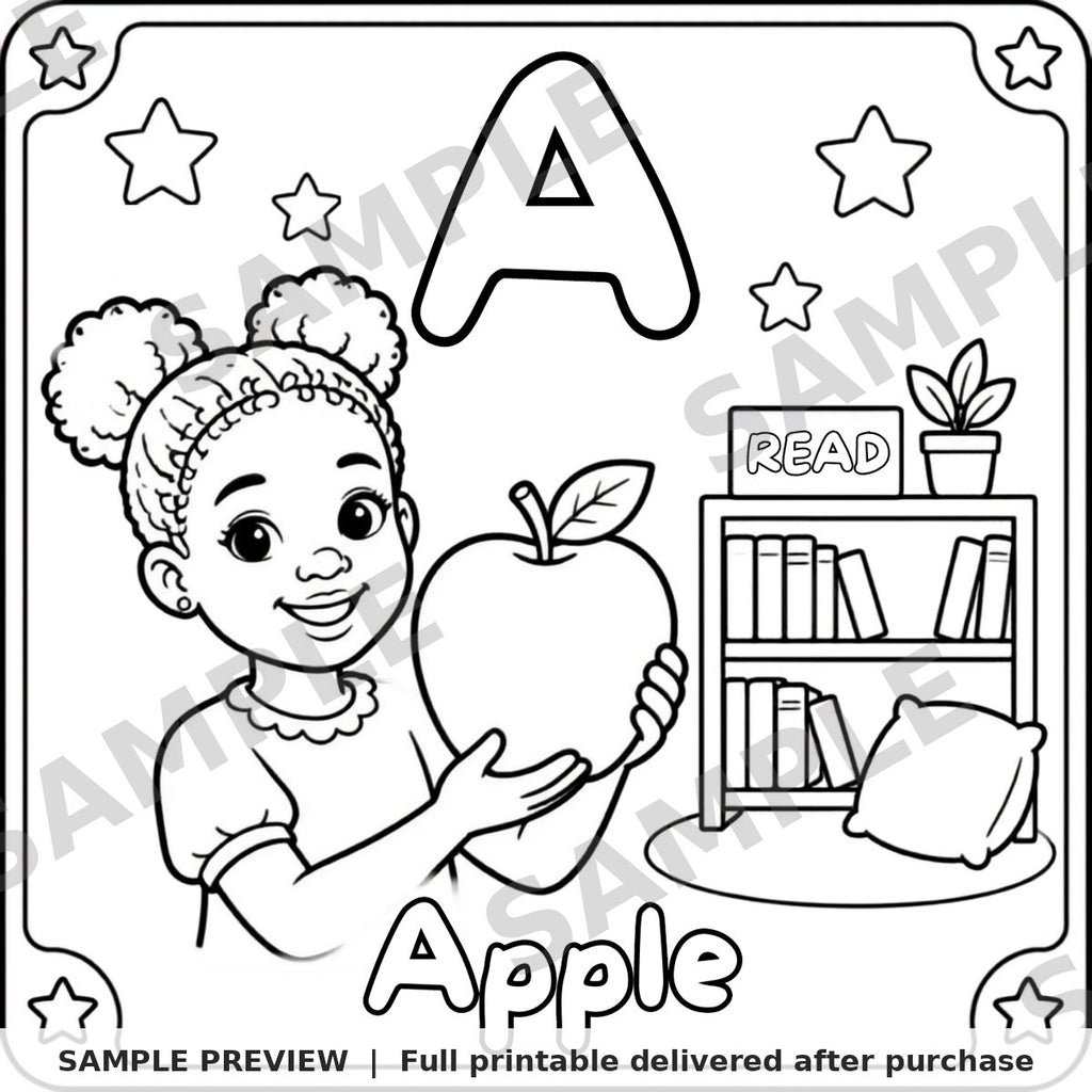ABC Coloring Book sample page 2 (watermarked preview)