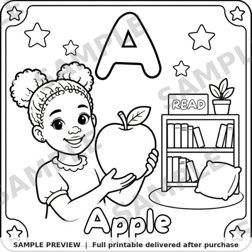 ABC Coloring Book sample page 2 (watermarked preview)
