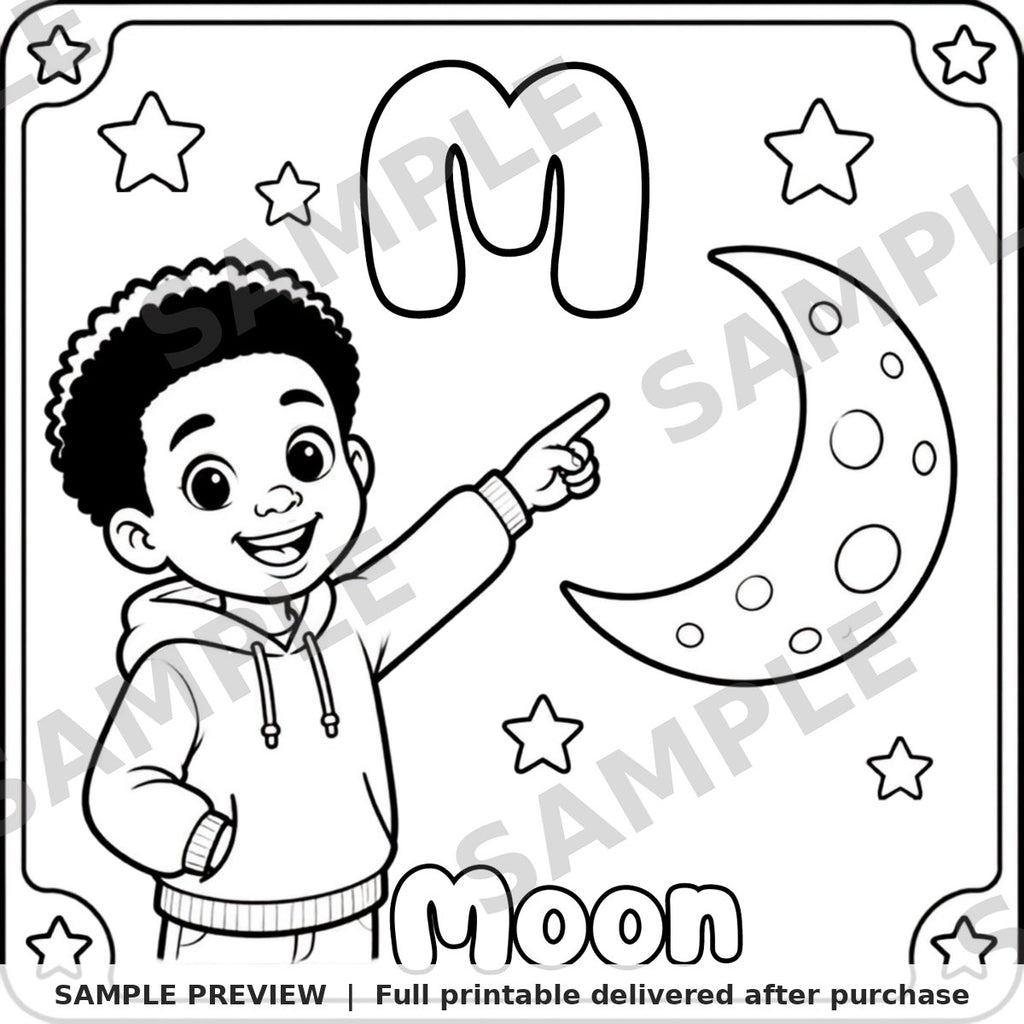ABC Coloring Book sample page 14 (watermarked preview)