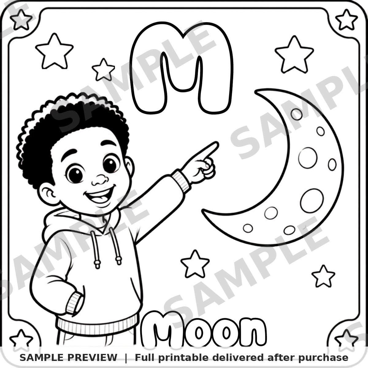 ABC Coloring Book sample page 14 (watermarked preview)