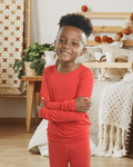 Kids Red Christmas Pajamas – Bamboo Two-Piece Set