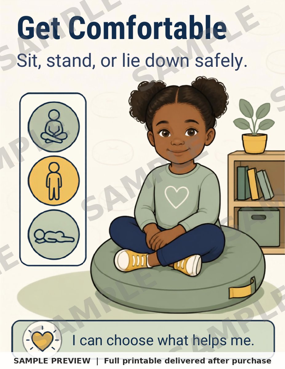 Calm-Down Choice Card Deck sample page 6 (watermarked preview)