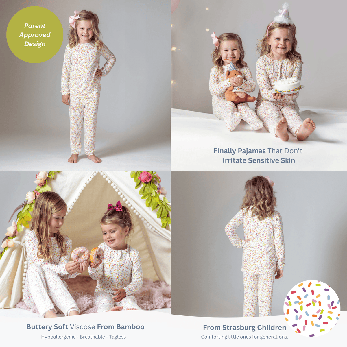 Kids Red Christmas Pajamas – Bamboo Two-Piece Set