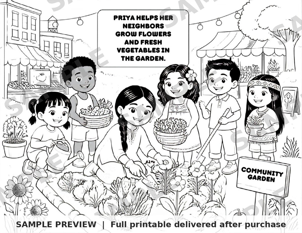 Hope's Garden Coloring Book sample page 10 (watermarked preview)