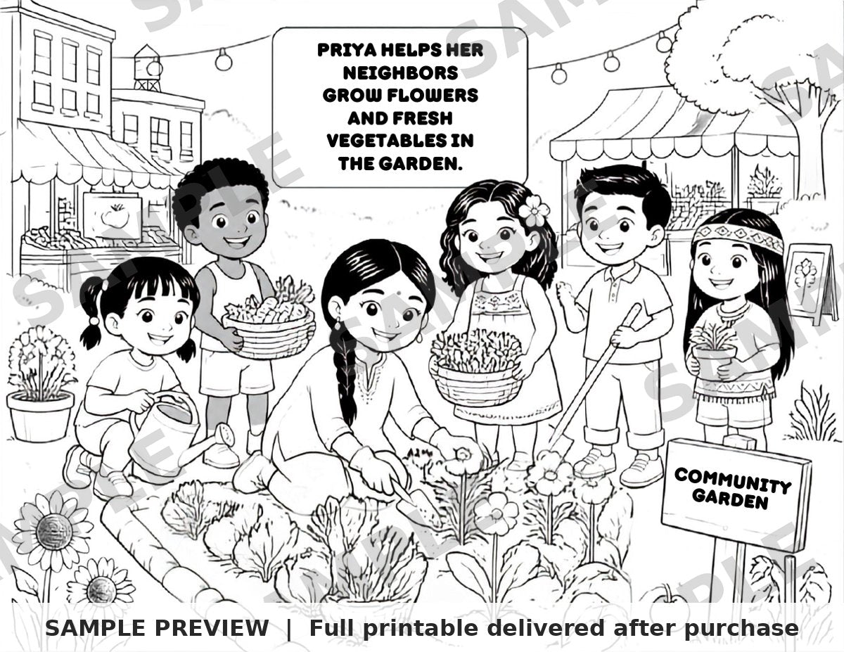 Hope's Garden Coloring Book sample page 10 (watermarked preview)