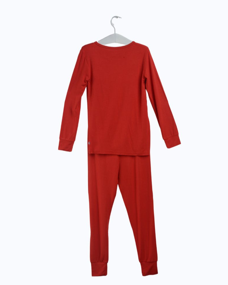 Kids Red Christmas Pajamas – Bamboo Two-Piece Set